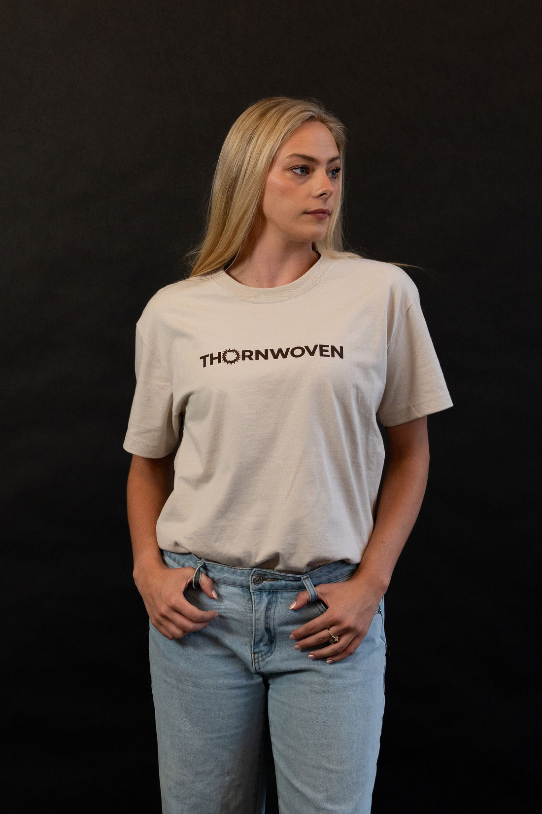 Cream Thornwoven Tee