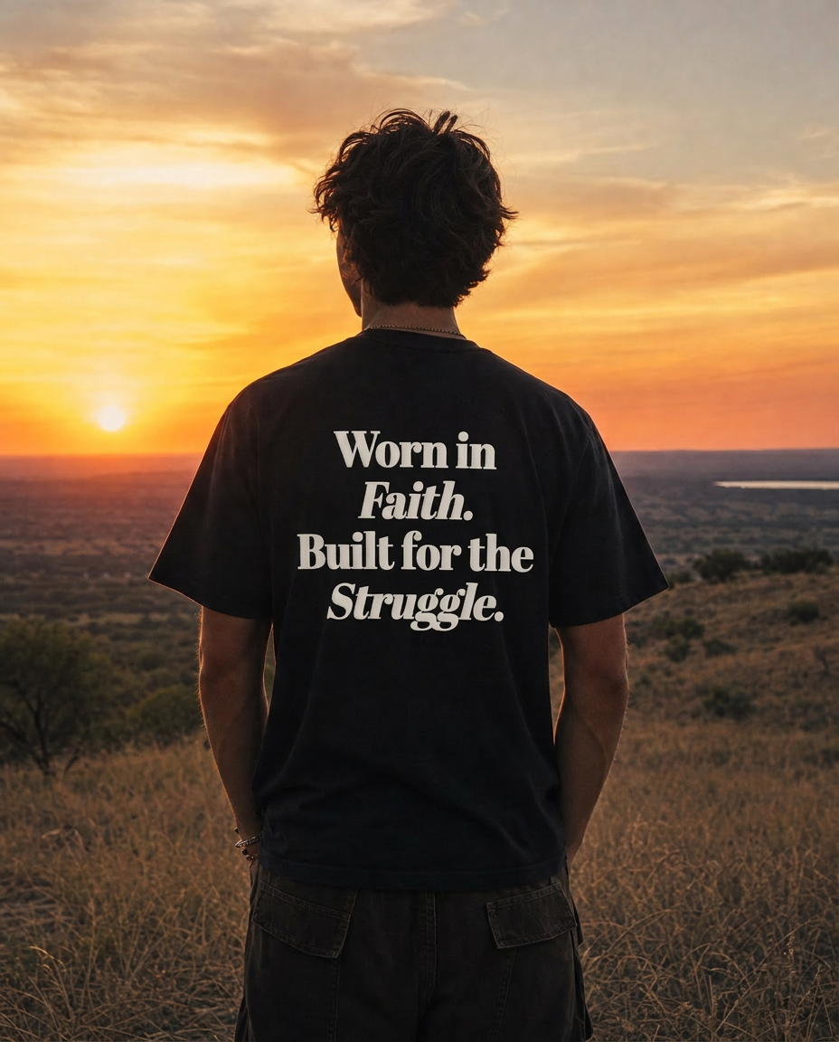 Built for the Struggle: Thornwoven Tee Black at sunset