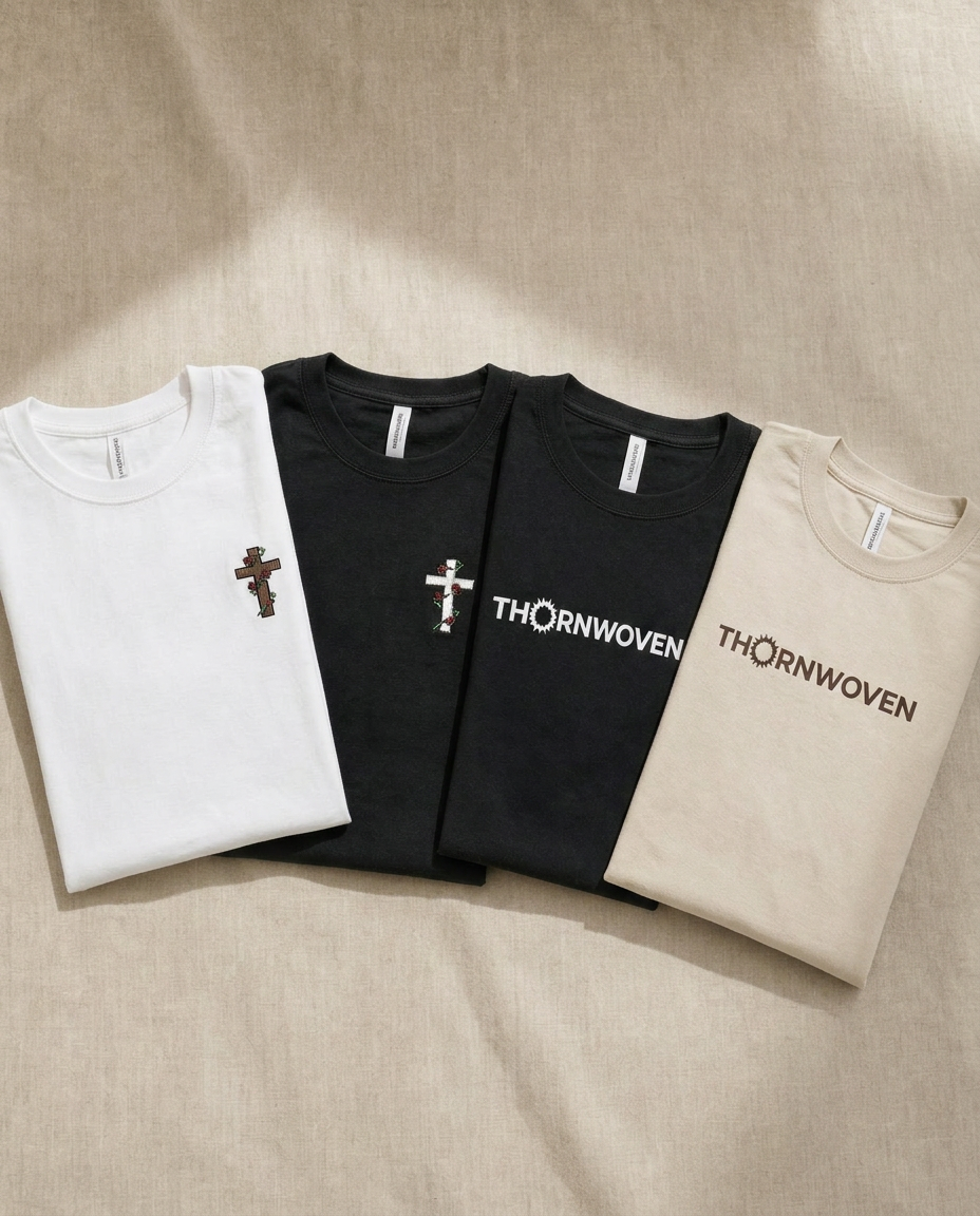 The Drop: all four tees laid flat