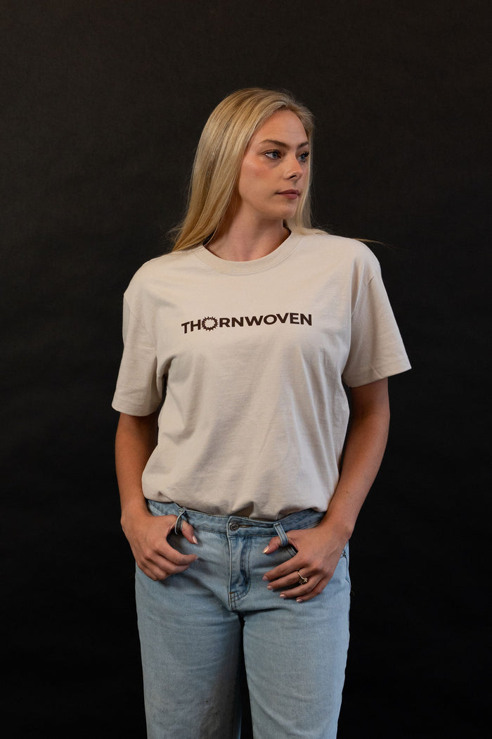 Cream Thornwoven Tee